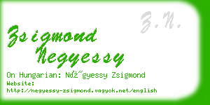 zsigmond negyessy business card